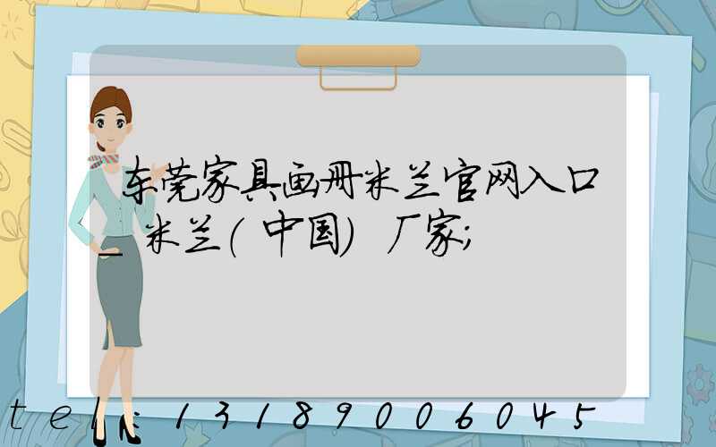 东莞家具画册米兰官网入口_米兰（中国）厂家