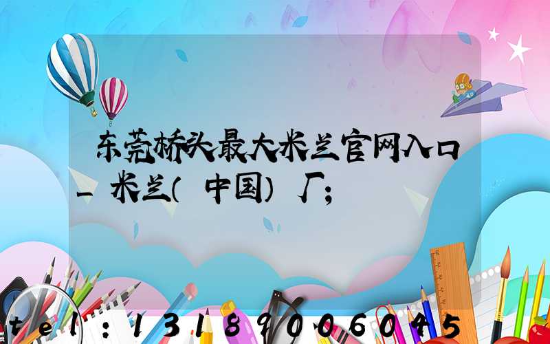 东莞桥头最大米兰官网入口_米兰（中国）厂