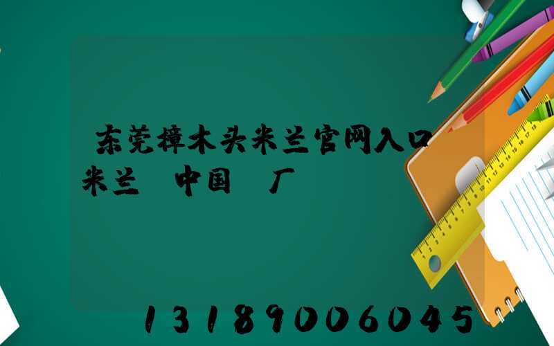 东莞樟木头米兰官网入口_米兰（中国）厂