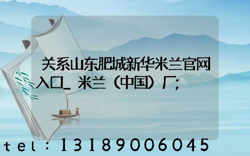 关系山东肥城新华米兰官网入口_米兰（中国）厂