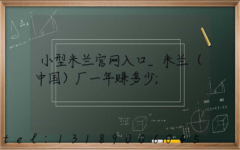 小型米兰官网入口_米兰（中国）厂一年赚多少
