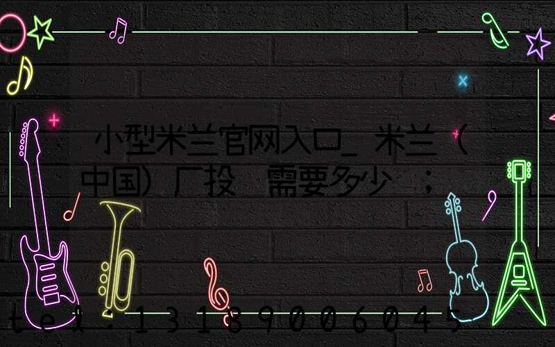 小型米兰官网入口_米兰（中国）厂投资需要多少钱