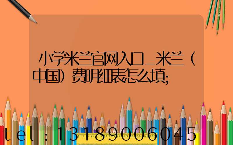 小学米兰官网入口_米兰（中国）费明细表怎么填