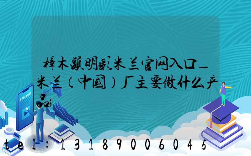 樟木头明彩米兰官网入口_米兰（中国）厂主要做什么产品
