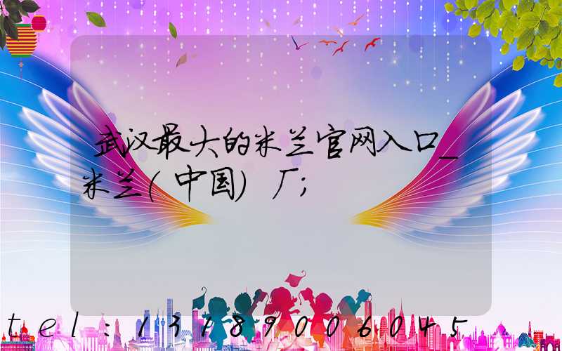 武汉最大的米兰官网入口_米兰（中国）厂