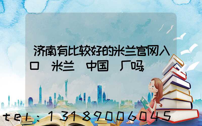 济南有比较好的米兰官网入口_米兰（中国）厂吗