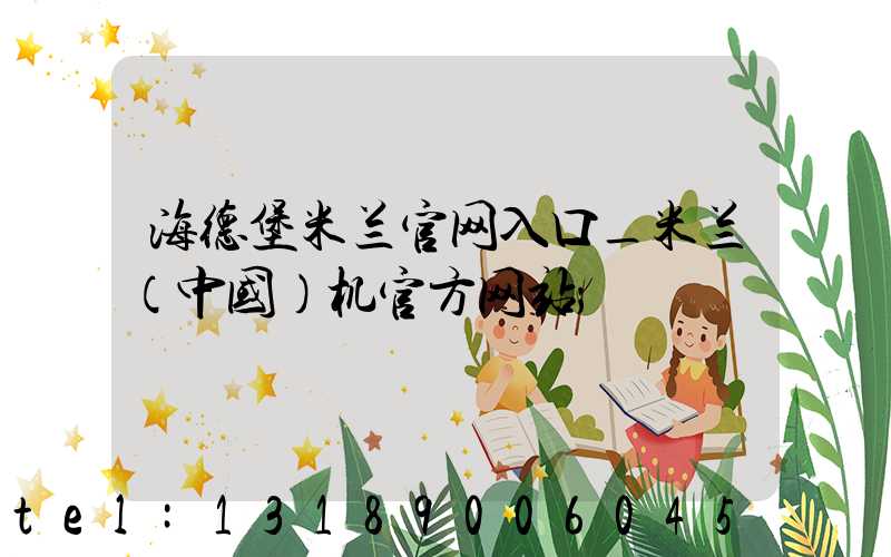 海德堡米兰官网入口_米兰（中国）机官方网站