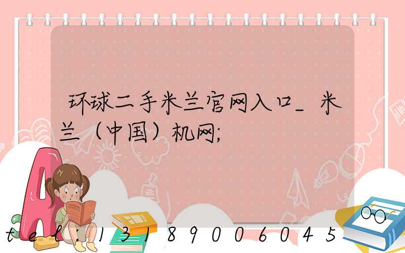 环球二手米兰官网入口_米兰（中国）机网