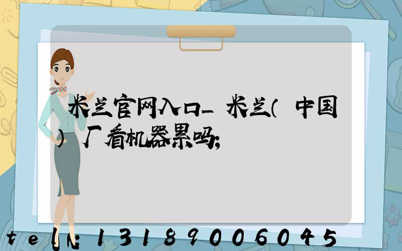 米兰官网入口_米兰（中国）厂看机器累吗