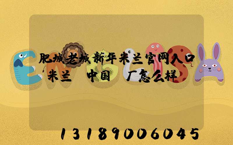 肥城老城新华米兰官网入口_米兰（中国）厂怎么样