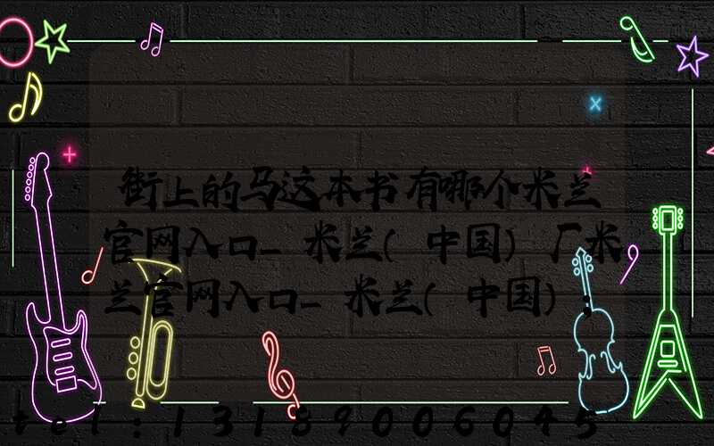 街上的马这本书有哪个米兰官网入口_米兰（中国）厂米兰官网入口_米兰（中国）