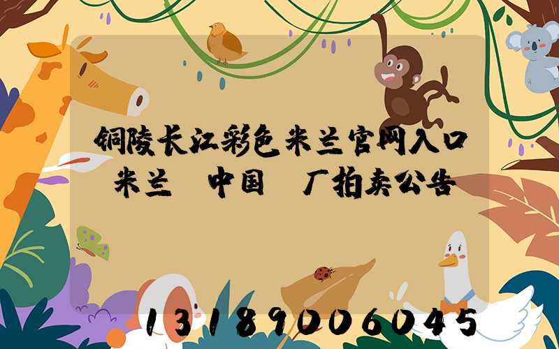 铜陵长江彩色米兰官网入口_米兰（中国）厂拍卖公告