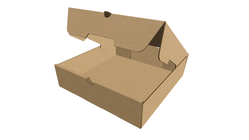 飞机盒- 指扣披萨翻盖盒型设计结构图